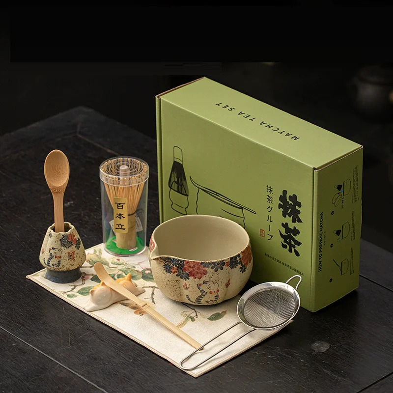 8PCS Japanese Flint red Matcha - огляд і ціна Dish Brush Bamboo